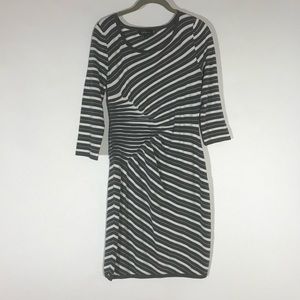 Spense Sweater Dress  Striped 3/4 sleeve Size Small